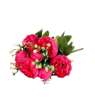 MyFlowers Boeket cyclaam roze Pioenrozen | Paeonia kunstbloemen | Lengte ± 45 centimeter | Met 5 bloemkoppen