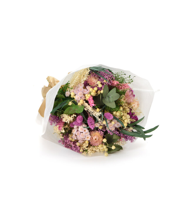 Bouquet of dried flowers Fantasy Lilla | Length ± 35 centimetres | With lilac, white and pink dried flowers