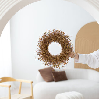 Dutch Dried Couronne de Lin Brun Naturel Ø 30 centimètres