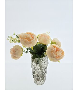 MyFlowers Boeket crèmekleurige Pioenrozen | Paeonia kunstbloemen | Lengte ± 45 centimeter | Met 5 bloemkoppen
