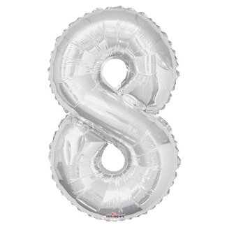 4A Party! Balloon Number 8 | Colour: Silver | Height: 85 centimetres | Per balloon