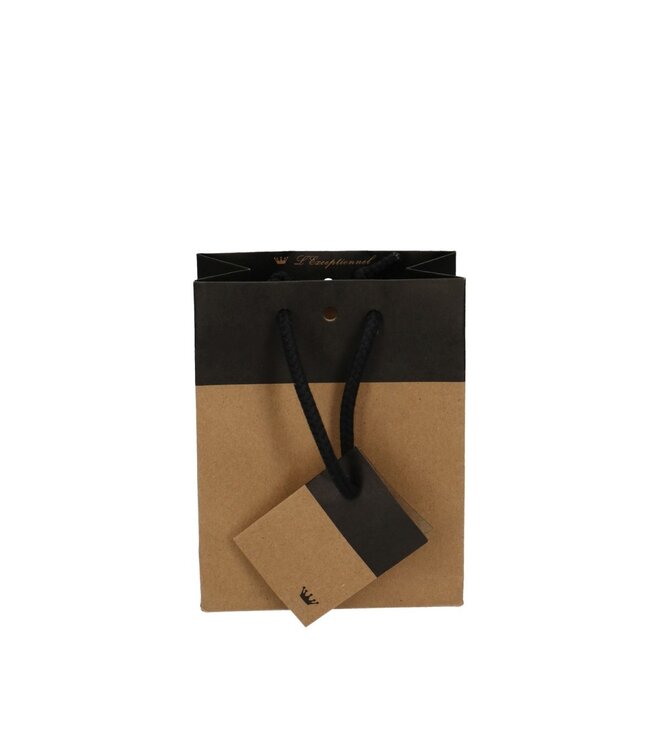 Two-tone Gift Bags | Colour: Black | Length 6 centimetres | Width 11 centimetres | Height 14 centimetres | Per 20 bags