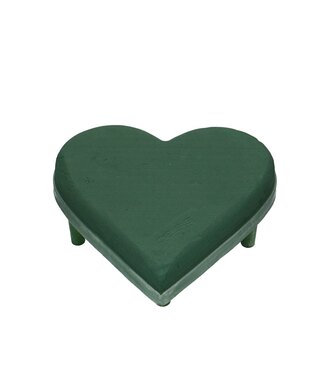 4A Grünes Oasis-Steckschaum Herz Ecobase | Breite 29 Zentimeter | Länge 30 Zentimeter | Höhe 4,5 Zentimeter | Pro 2 Stück