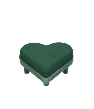 4A Green Oasis Floral Foam Heart Ecobase | Width 19 centimetres | Length 20 centimetres | Height 4.5 centimetres | Per 2 pieces