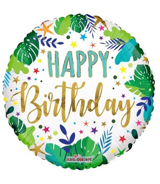 4A Fête ! Ballon Éco "Joyeux Anniversaire" | Couleur : Couleurs Mixtes | Diamètre 45 centimètres | Par 10 ballons