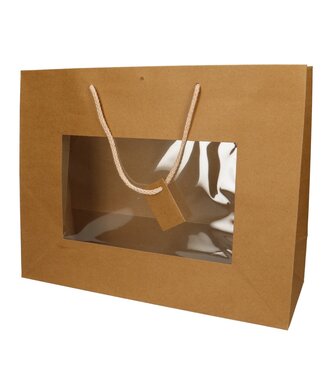 4A Gift Bags “Chic” | Colour: Brown | Length 40 centimetres | Width 15 centimetres | Height 31 centimetres | Per 12 bags