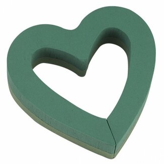 4A Green Floral Foam Heart open | Width 36 centimetres | Length 37 centimetres | Height 6 centimetres | Per 2 pieces