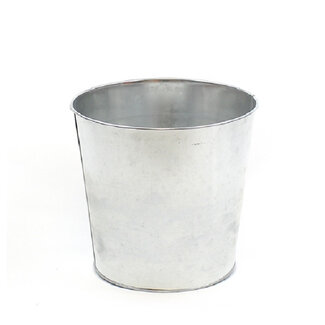 4A Zinc Flower Pot Plant Pot | Colour: Silver | Diameter 20.5 centimetres | Height 19 centimetres | Set of 8 flower pots