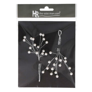 4A Pearl-Shaped Twig Decoration | Colour: Silver | Pearl Diameter 6 millimetres | Per set of two