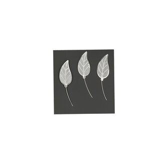 4A Leaf Edge Motif Decoration Pin | Colour: Silver-coloured | Length 4 centimetres | Per pin