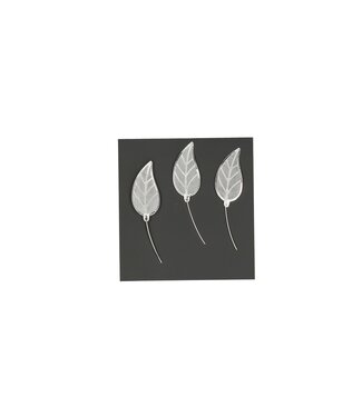 4A Leaf Edge Motif Decoration Pin | Colour: Silver-coloured | Length 4 centimetres | Per pin