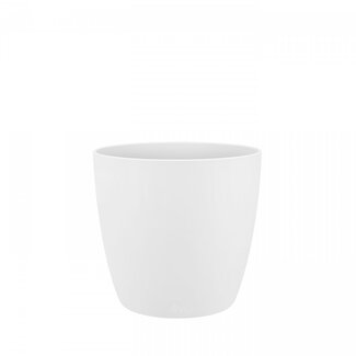 4A Kunststof Bloempot Plantenpot Brussel | Kleur: Wit | Diameter 13.5 centimeter | Hoogte 12.5 centimeter | Per 8 bloempotten