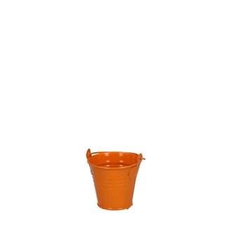 4A Zinkeimerchen Blumentopf Pflanzentopf | Farbe: Orange | Durchmesser 6 Zentimeter | Höhe 5 Zentimeter | Pro 10 Eimerchen