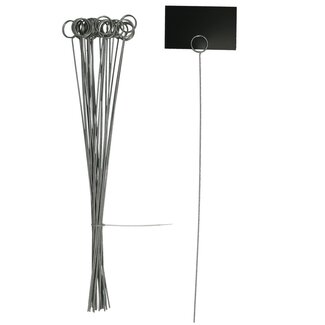 4A Blumengeschäft Metallkartenhalter | Farbe: Silberfarben | Länge 40 Zentimeter | Pro 25 Kartenhalter