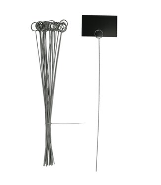 4A Blumengeschäft Metallkartenhalter | Farbe: Silberfarben | Länge 40 Zentimeter | Pro 25 Kartenhalter