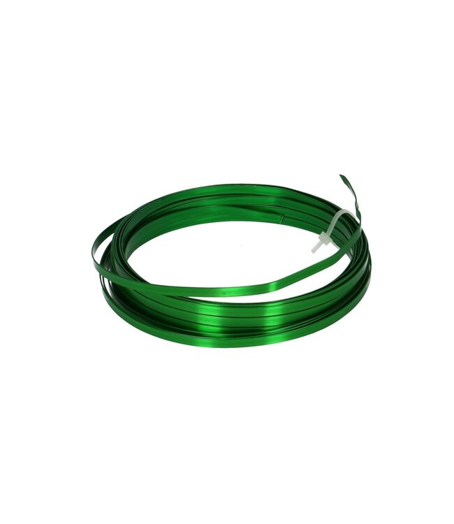 Apfelgrün flaches Aluminiumdraht | Breite 5 Millimeter | Länge 10 Meter | Pro Stück bestellbar