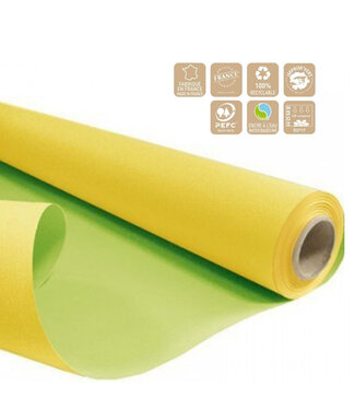 4A Tweezijdig Papier op rol “Duo” | Kleur: Geel Groen | Breedte 80 centimeter | Lengte 40 meter | Per rol
