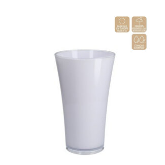 4A Vase en plastique Fizzy | Couleur : Blanc | Diamètre 16 centimètres | Hauteur 27 centimètres | Par vase