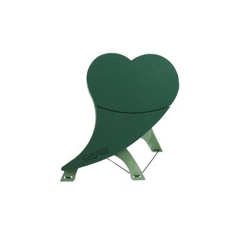 4A Green Oasis Floral Foam Bioline Heart with Stand | Width 50 centimetres | Length 48 centimetres | Height 5 centimetres | Per piece