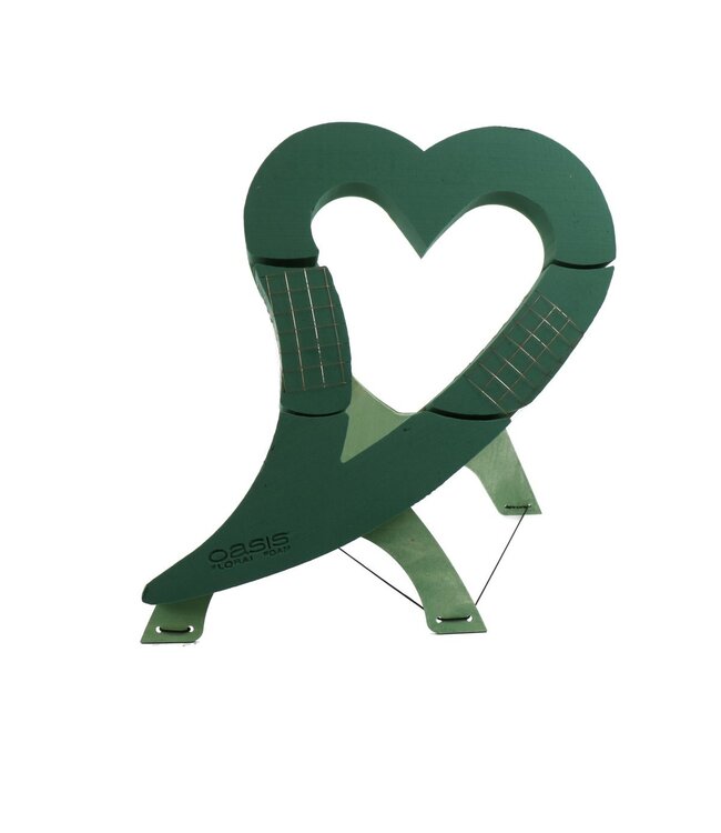 Green Oasis Floral Foam Bioline Heart with stand | Width 80 centimetres | Length 60 centimetres | Height 5.5 centimetres | Available per piece