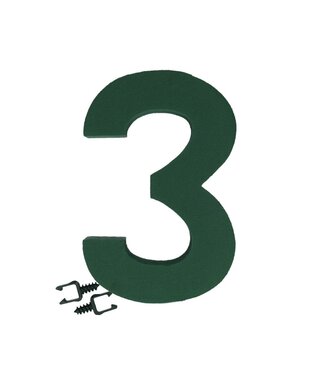 4A Groen Oasis Steekschuim cijfer 3 | Hoogte 31 centimeter | Per stuk