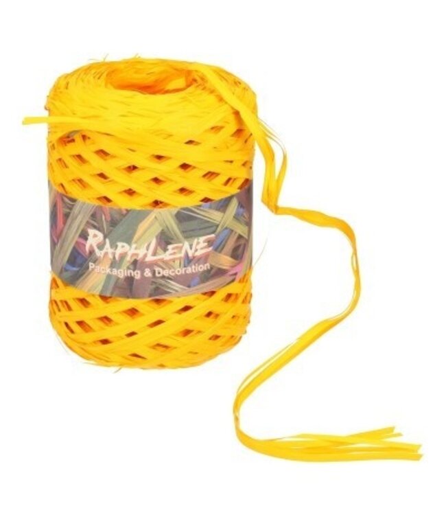 Gelbes Raffia-Band | Breite 13 Millimeter | Länge 200 Meter | Pro Stück bestellbar