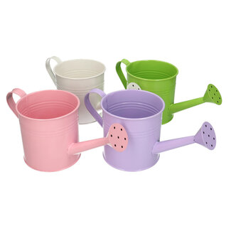 4A Zinc Watering Can Set of 8 | Colour: Various Colours | Diameter 12.5 centimetres | Height 12/31 centimetres | Per 8 watering cans