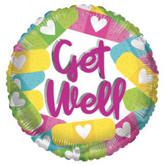4A Party! Ballon Eco “Get well” | Kleur: Roze | Diameter 45 centimeter | Per 10 ballonnen
