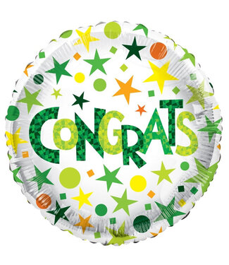 4A Fête ! Ballon Éco “Félicitations” | Couleur : Vert | Diamètre 45 centimètres | Par 10 ballons