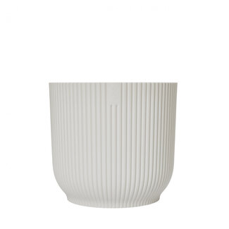 4A Plastic Flower Pot Plant Pot Vibes | Colour: White | Diameter 18 centimetres | Height 17 centimetres | Per 6 flower pots