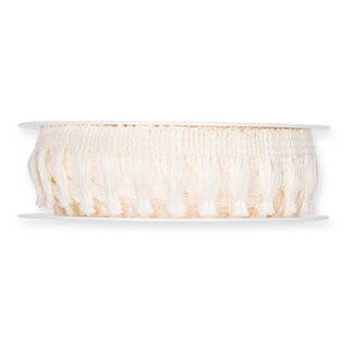 4A Crèmekleurig Fringe Lint | Breedte 25 millimeter | Lengte 7 meter | Per stuk