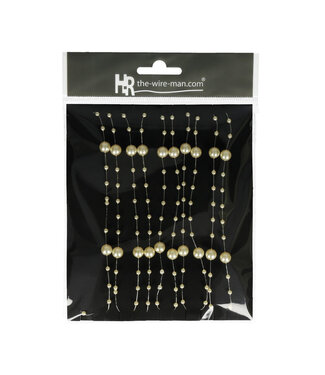 4A Perlengirlande Draht | Farbe: Champagner | Länge 3 Meter | Pro Girlande