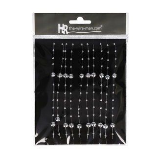 4A Guirlande de perles Fil | Couleur : Argenté | Longueur 3 mètres | Par guirlande