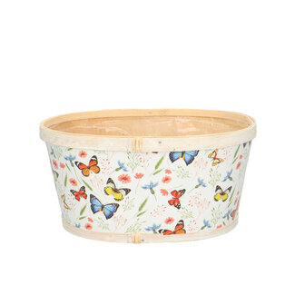 4A Wooden Flower Pot Planter Butterflies | Colour: Mixed Colours | Length 22 centimetres | Width 18 centimetres | Height 11 centimetres | Per 10 planters