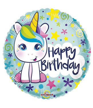 4A Fête ! Ballon "Joyeux Anniversaire" | Couleur : Couleurs Mélangées | Diamètre 45 centimètres | Par 10 ballons