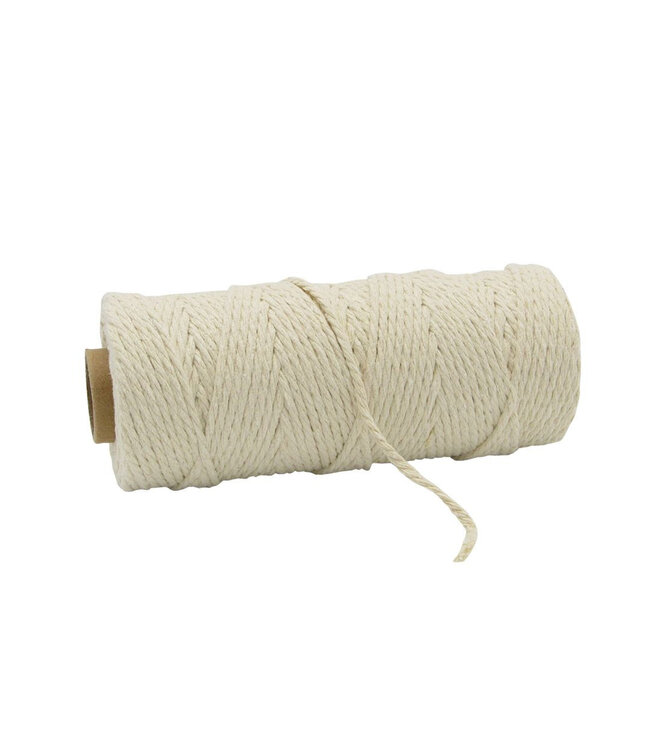 Cream Coloured Macrame Cotton Cord Rope | Diameter 3 millimetres | Length 100 metres | Available for individual purchase