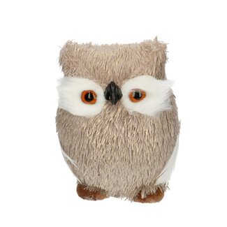 4A Owl Decoration | Colour: Beige | Height: 17 centimetres | Per 6 owls