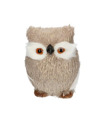4A Uil Decoratie | Kleur: Beige | Hoogte 17 centimeter | Per 6 uilen