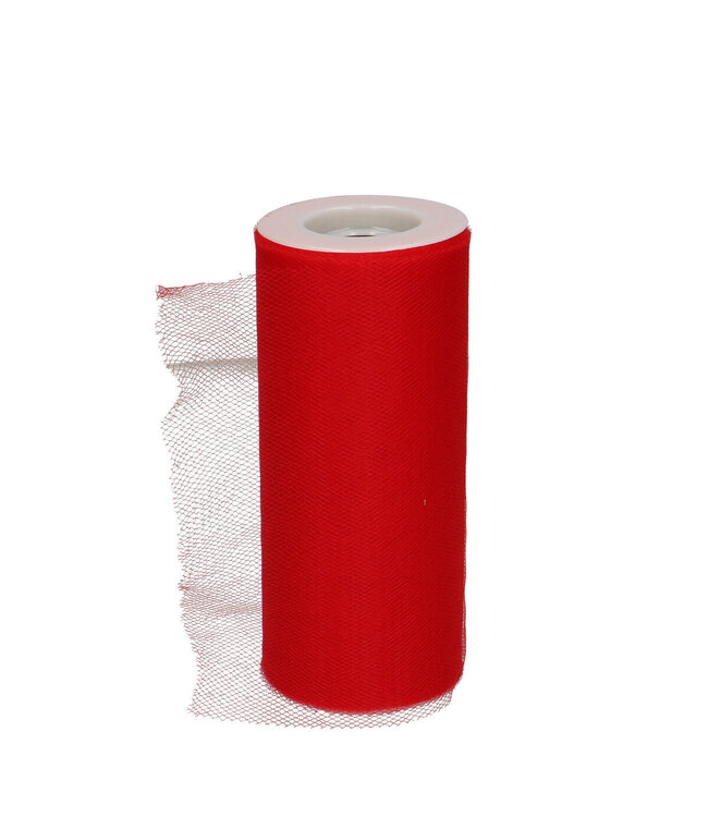 Red Tulle Ribbon | Width 150 millimetres | Length 23 metres | Available per piece