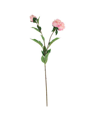 4A Pivoine Fleur Artificielle | Couleur : Rose clair | Longueur ± 87 centimètres | Par 12 fleurs artificielles