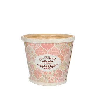 4A Pot de fleurs en bois "Garden" | Couleur : Rose clair | Diamètre 17 centimètres | Hauteur 15 centimètres | Par 10 pots de fleurs