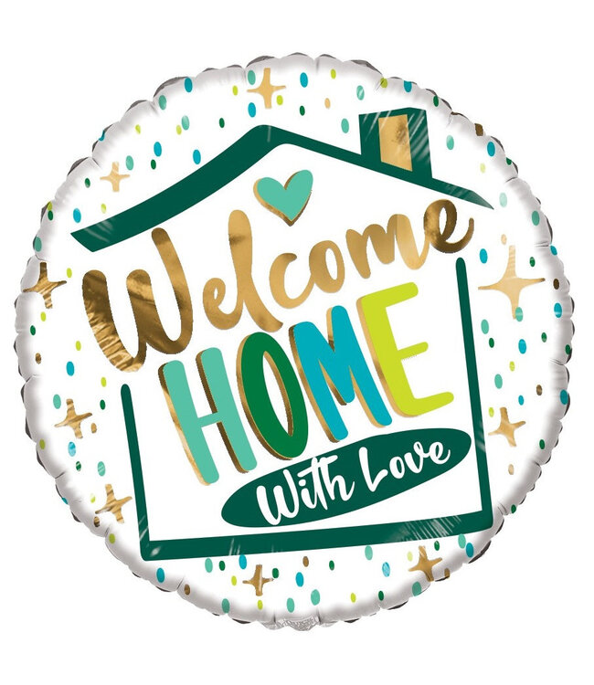 Fête ! Ballon Éco "Bienvenue à la maison" | Couleur : Couleurs Mélangées | Diamètre 45 centimètres | Par 10 ballons