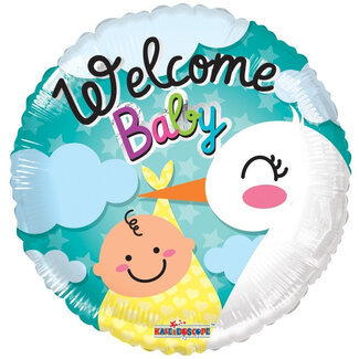 4A Party! Ballon „Welcome Baby“ | Farbe: Gemischte Farben | Durchmesser 45 Zentimeter | Pro 10 Ballons