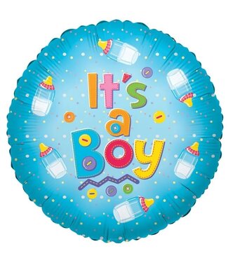 4A Fête ! Ballon « C'est un garçon » | Couleur : Bleu | Diamètre 45 centimètres | Par 10 ballons