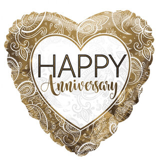 4A Party! Balloon Eco “Happy Anniversary” | Colour: Gold | Diameter 45 centimetres | Per 10 balloons