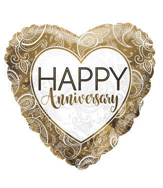 4A Fête ! Ballon Éco "Joyeux Anniversaire" | Couleur : Doré | Diamètre 45 centimètres | Par 10 ballons