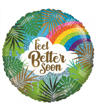 4A Fête ! Ballon Éco "Feel better" | Couleur : Couleurs Mixtes | Diamètre 45 centimètres | Par 10 ballons