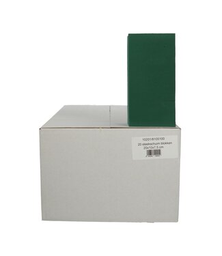 4A Steckschaum Block | Farbe: Grün | Länge 20 Zentimeter | Breite 10 Zentimeter | Höhe 7,5 Zentimeter | Pro 20 Blöcke