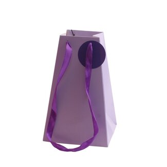 4A Tassen “Bano” | Kleur: Lilakleurig | Lengte 10 - 17 centimeter | Breedte 10 - 17 centimeter | Hoogte 27 centimeter | Per 10 tassen