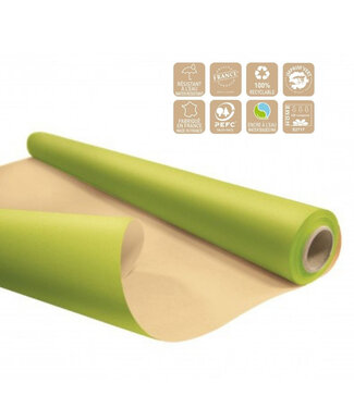 4A Papier auf Rolle Eco Wasserbeständig | Farbe: Grün | Breite 80 Zentimeter | Länge 25 Meter | Pro Rolle